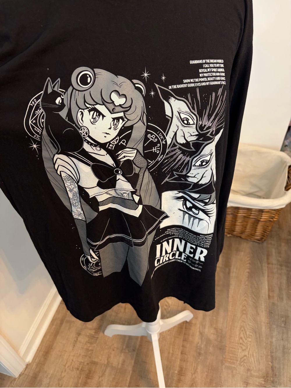 Black Graphic Sailor Tee - Kids